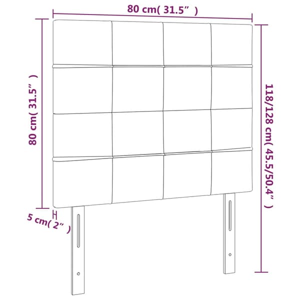 Sänggavel mörkgrå 80x5x118/128 cm tyg