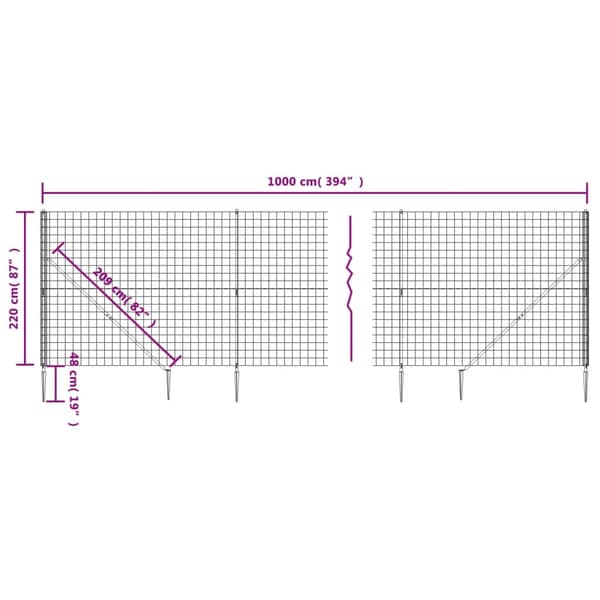 Stängsel med markspett grön 2,2x10 m