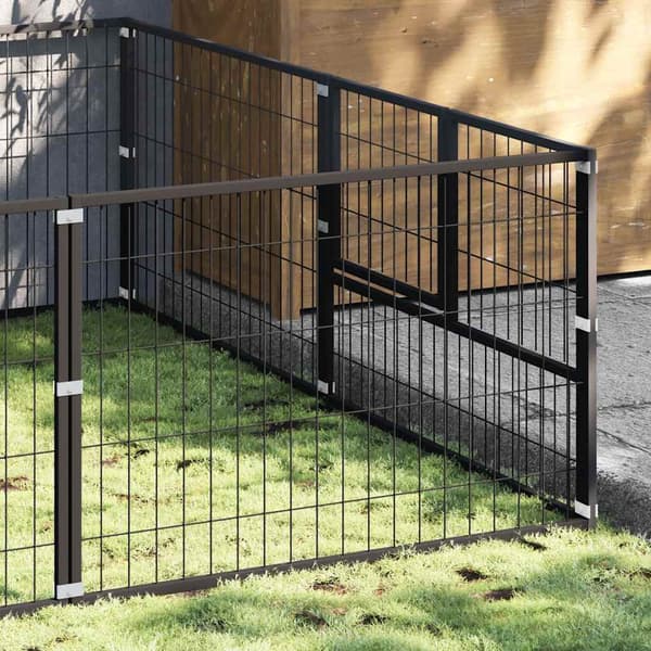Hundgård svart 12 m² stål