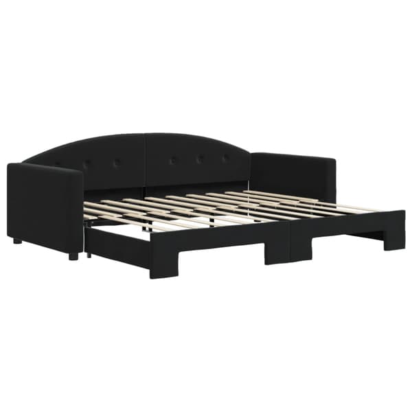 Dagbädd utdragbar svart 90x190 cm sammet
