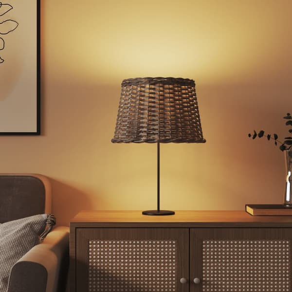 Lampskärm brun Ø40x26 cm korgmaterial