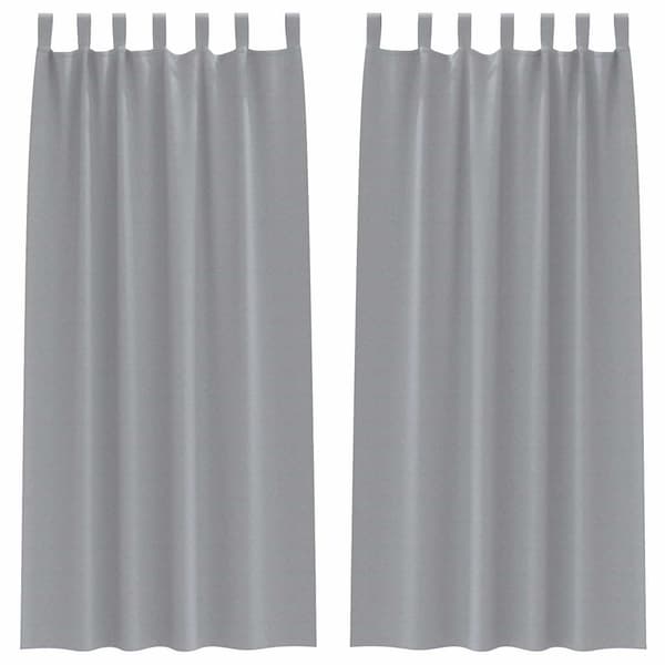 Mörkläggningsgardiner med Ringar 2 st Ljusgrå 225 x 140 cm