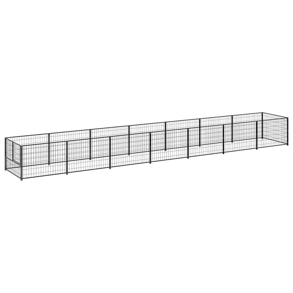 Hundgård svart 7 m² stål