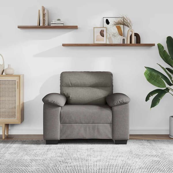 Soffstol taupe 100x81x84 cm tyg