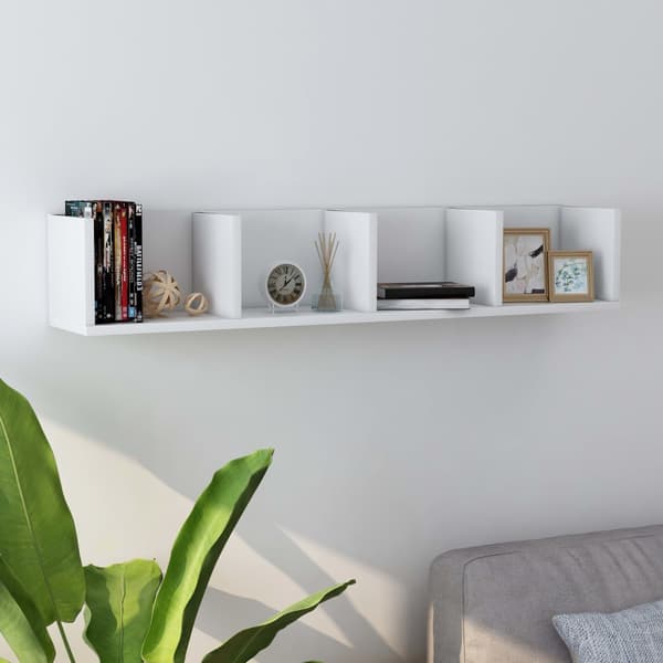 CD-hylla vit 100x18x18 cm konstruerat trä