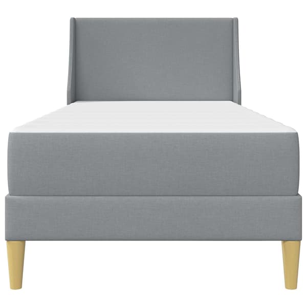 Sängram med madrass Ljusgrå 100 x 200 cm Polyester