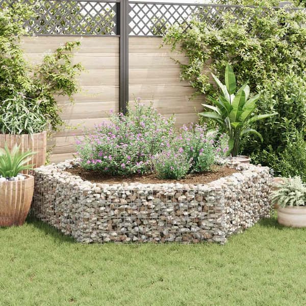 Hexagonal planteringsgabion upphöjd 200x173x40 cm