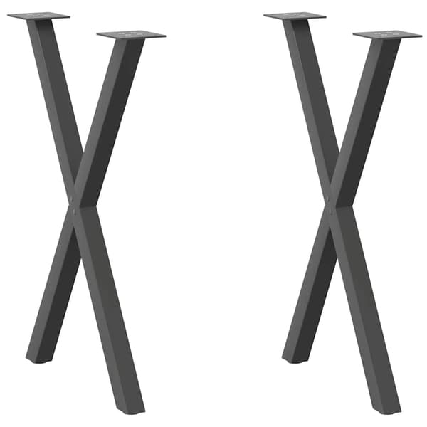 Matbordsben X-formade 2 st antracit 57x(72-73) cm stål