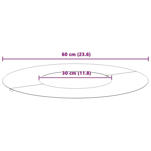 lämplig för Flat trädring Silver Ø30 / 60 cm Galvaniserat stål