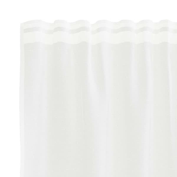 Spetsgardin med gardiner Blommor Vit 120 x 900 cm Polyester
