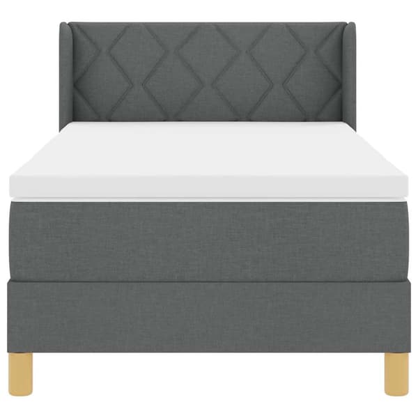 Bäddfjäder med madrass Mörkgrå 190 x 90 cm Polyester