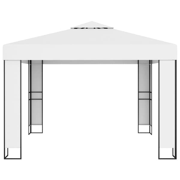 Paviljong med dubbeltak 3x3 m vit