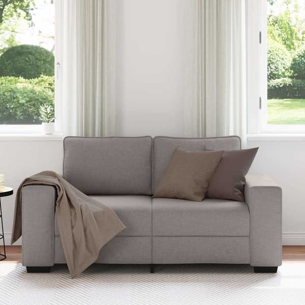 2-sitssoffa taupe 160x77x82 cm tyg
