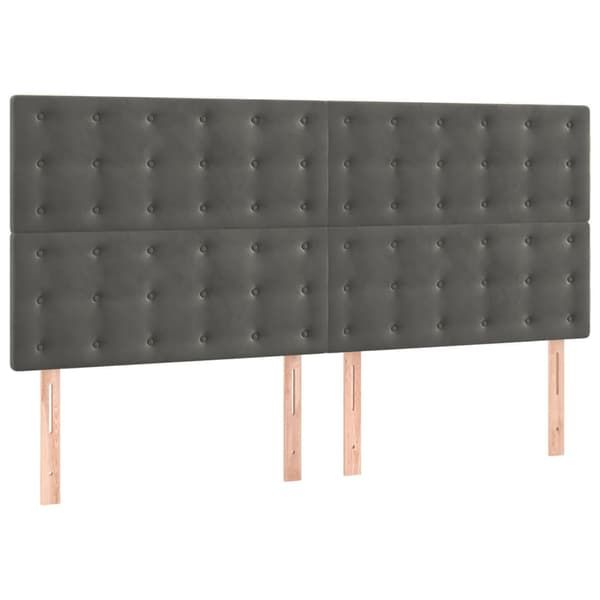 Sänggavel mörkgrå 200x5x118/128 cm sammet