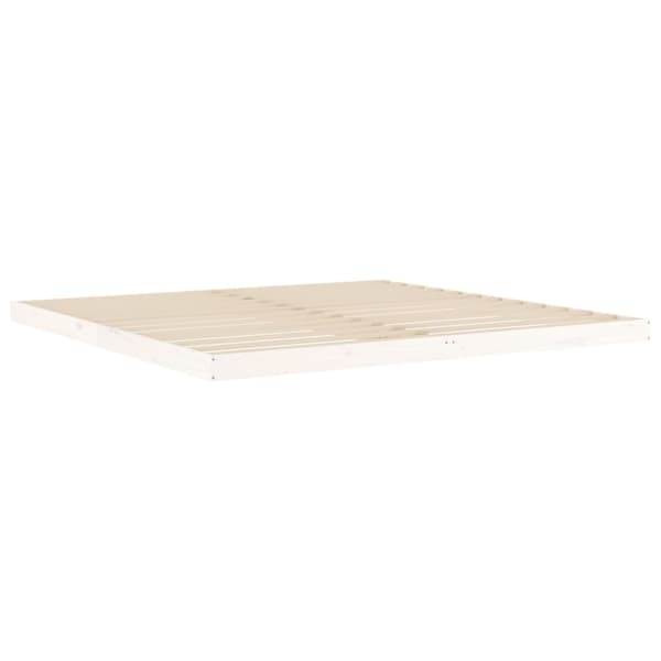Sängram vit 200x200 cm massiv furu