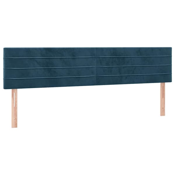 Ramsäng med madrass mörkblå 200x200 cm sammet