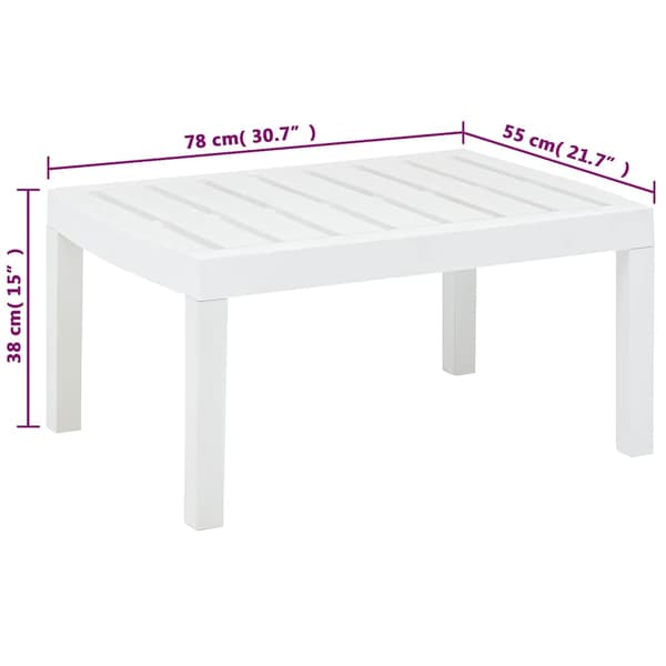 Trädgårdsbord vit 78x55x38 cm plast