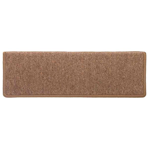 Trappmattor 15 st 65x21x4 cm bruna rektangulära kanter