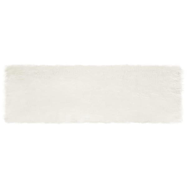 Fuskfäll matta TAFALLA Vit 80 x 250 cm Polyester