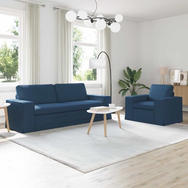 Soffset 2 pcs Blå 222 x 80 x 82 cm tyg