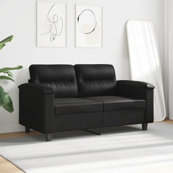 2-sitssoffa Svart 120 cm mikrofibertyg