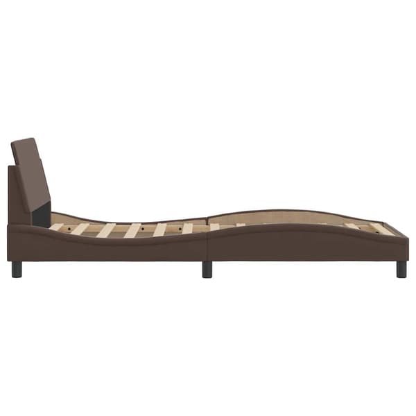Bed Frame "Dover" Brown 90x200 cm Faux Leather