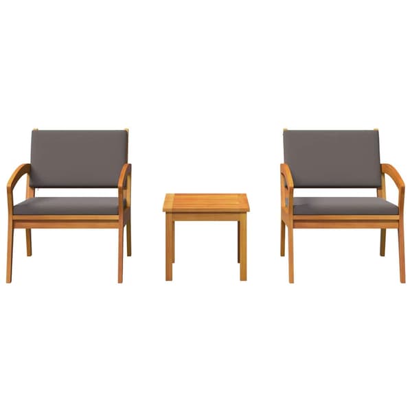 Bistroset med kudde 3 pcs Brun Polyester