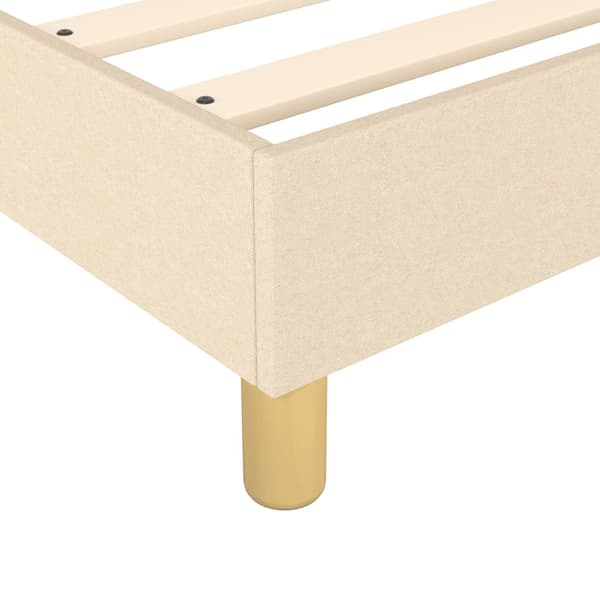 Boxspring-sängram gräddvit 180x200 cm tyg