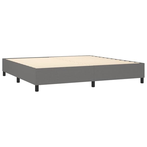 Ramsäng med madrass mörkgrå 200x200 cm tyg