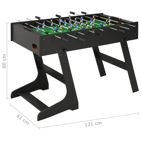 Fotbollsbord hopfällbart 121x61x80 cm svart