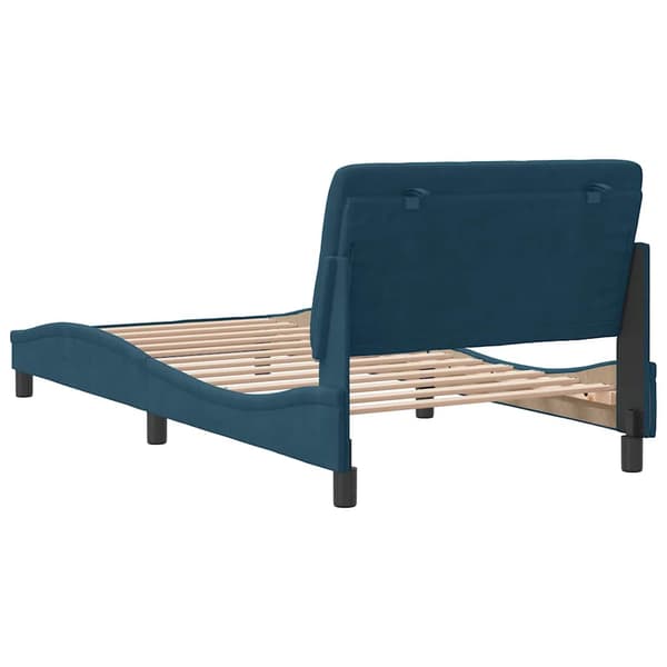 Bed Frame without Mattress Blue 100x200 cm Velvet
