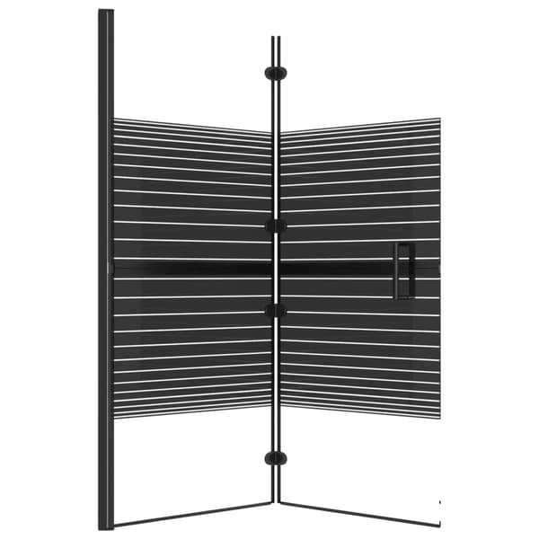 Duschvägg fällbar ESG 120x140 cm svart