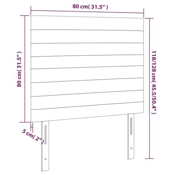 Sänggavel rosa 80x5x118/128 cm sammet