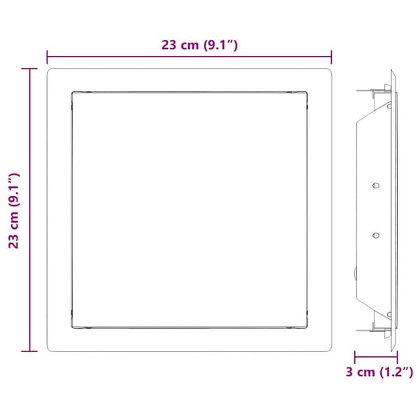 Åtkomstpanel 2 pcs Vit 23 x 23 x 3 cm Stål