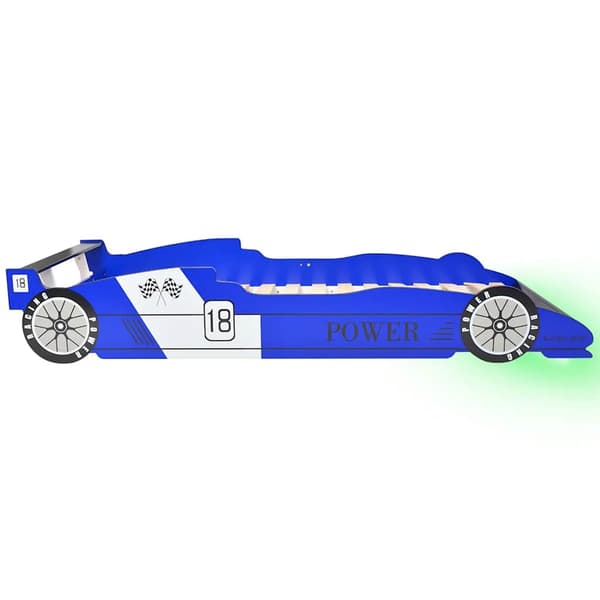 LED Barnsäng racerbil 90x200 cm blå