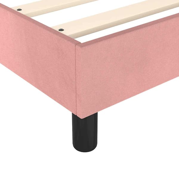 Ramsäng med madrass rosa 200x200 cm sammet