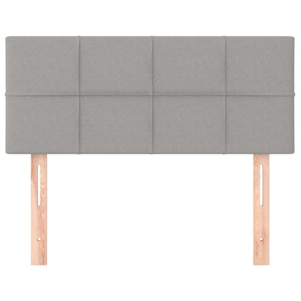Sänggavel ljusgrå 100x5x78/88 cm tyg