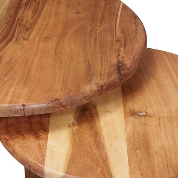 Nesting Kaffe Bord 2 pcs Brun Massivt Akaciaträ