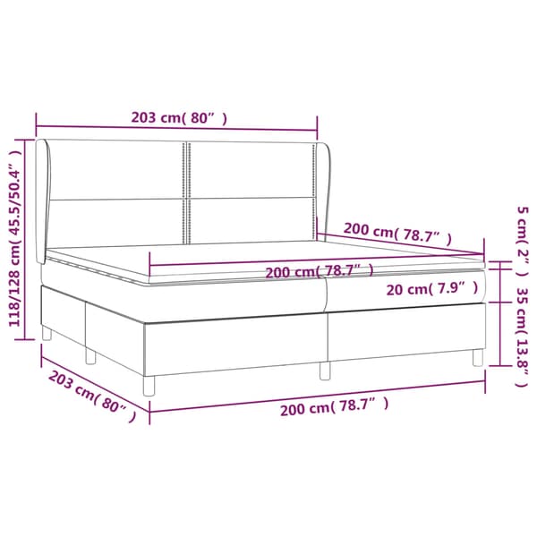 Ramsäng med madrass mörkblå 200x200 cm sammet
