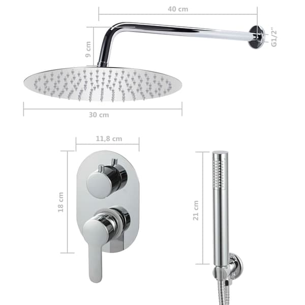 Duschsystem rostfritt stål 201 silver