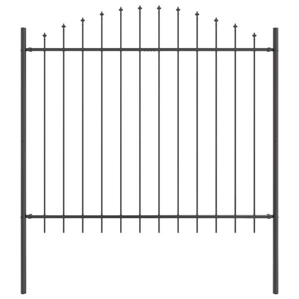 Trädgårdsstängsel 7 pcs Grå 170 x 190 cm Pulverlackerat stål