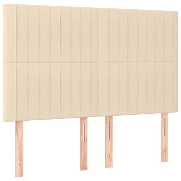 Sänggavel creme 144x5x118/128 cm tyg