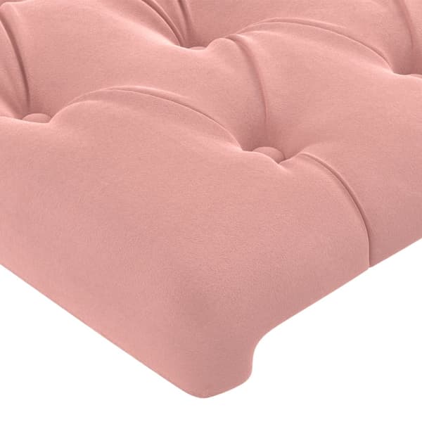 Sänggavel rosa 90x7x78/88 cm sammet