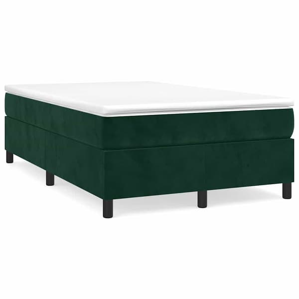 Boxspring-sängram mörkgrön 120x200 cm sammet