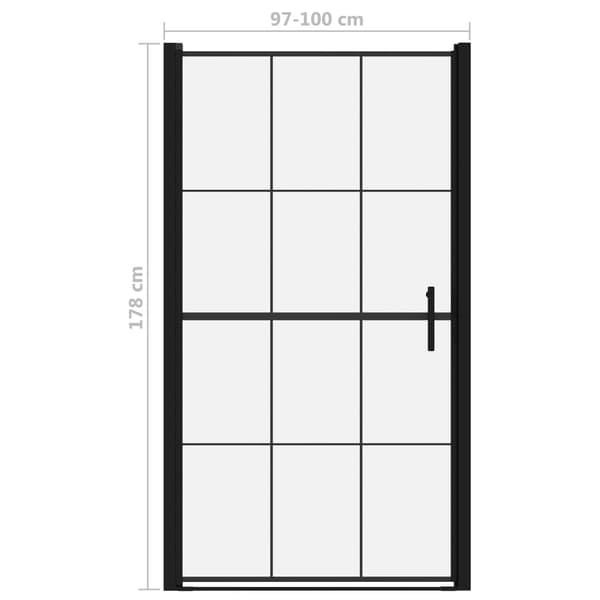 Duschdörr härdat glas 100x178 cm svart