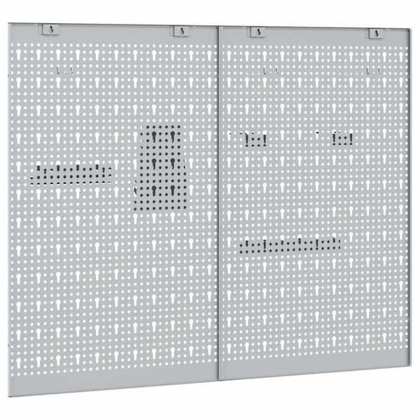 Verktygsväggpanel 2 pcs Grå 100 x 1 x 80 cm