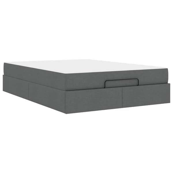 Sängram med madrass 2 pcs Dämpad Grå tyg