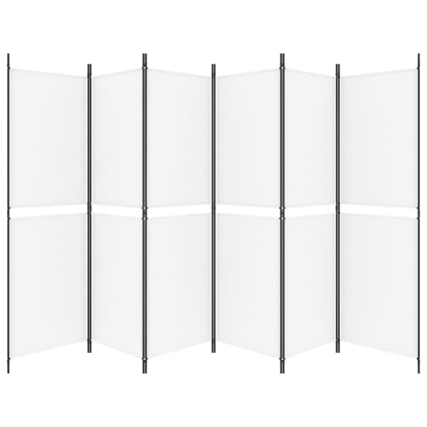 Rumsavdelare 6 paneler vit 300x180 cm tyg