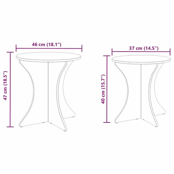 Kaffeebord 2 pcs Vit Massiv furu