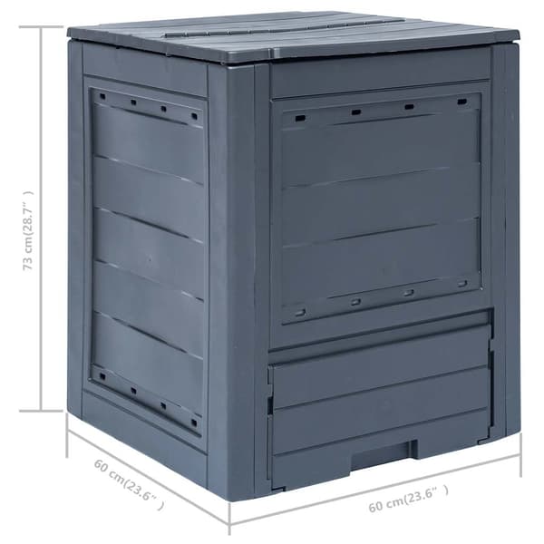 Trädgårdskompost 3 st grå 60x60x73 cm 780 L